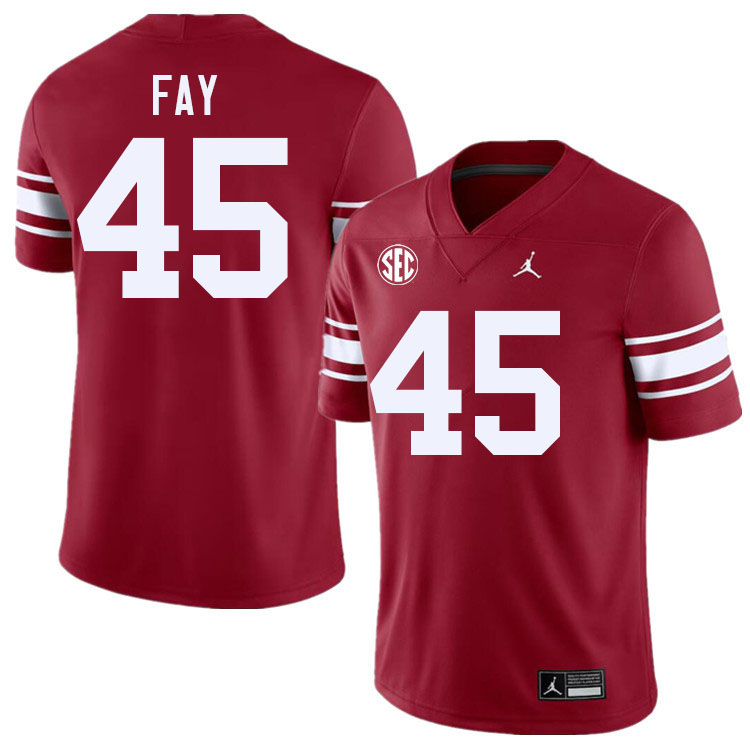 #45 Hampton Fay Oklahoma Sooners 2024 SEC Conference College Football Jerseys-Throwback